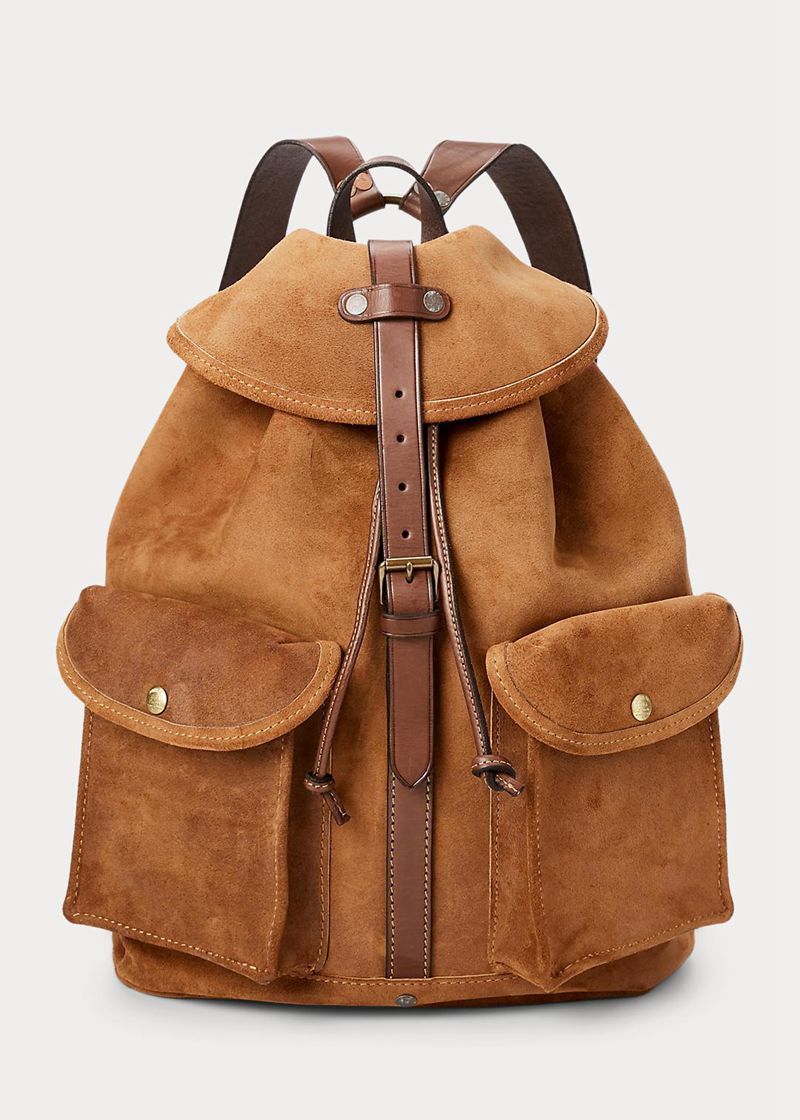 RRL バッグ メンズ ブラウン Roughout Suede Rucksack BGXMY2405